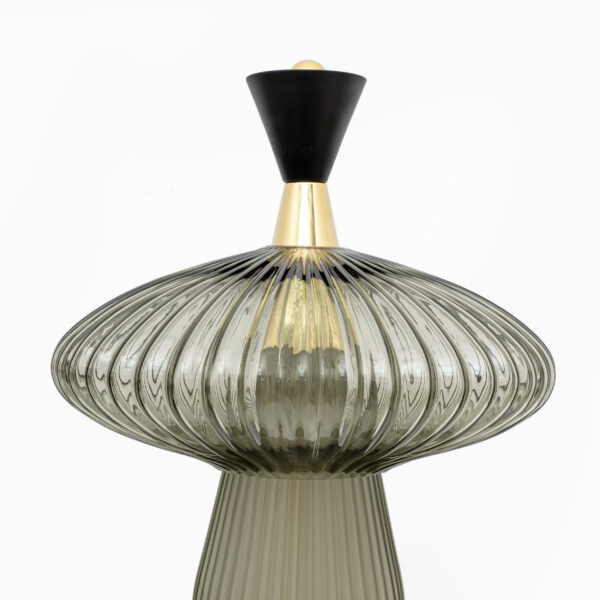 Pair of Table Lamps Murano Glass and Brass Feng Shui Style - Image 5