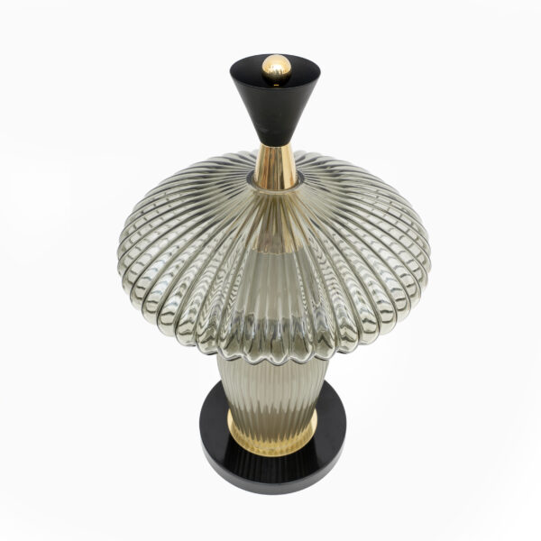Pair of Table Lamps Murano Glass and Brass Feng Shui Style - Image 7