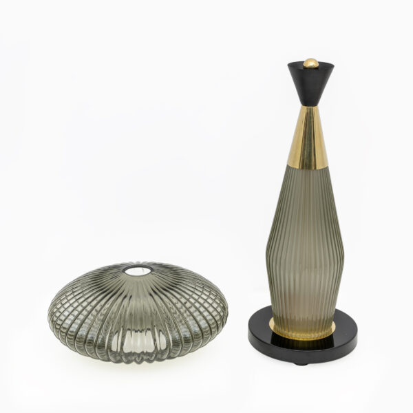 Pair of Table Lamps Murano Glass and Brass Feng Shui Style - Image 9