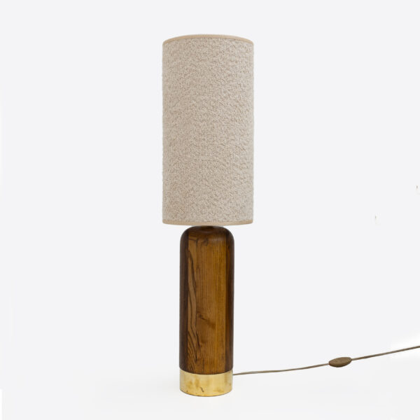 Pair of Italian Wood and Brass Table Lamps - Image 2