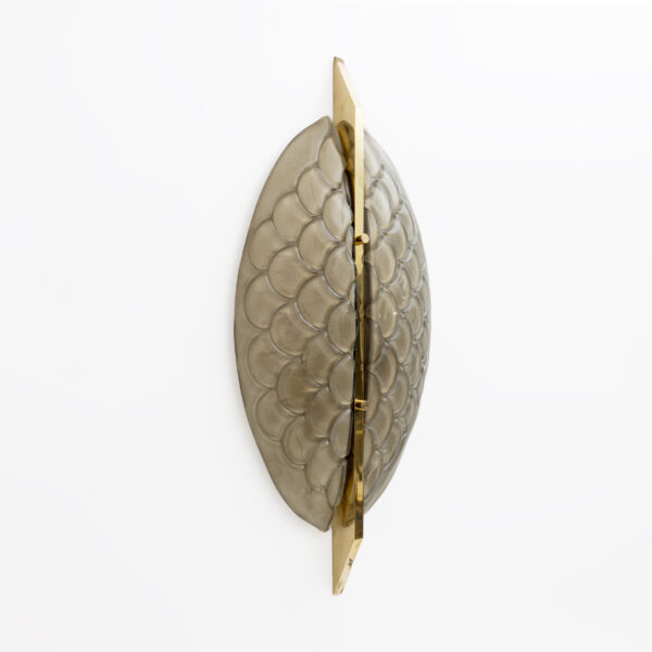 Pair of Modern Italian Murano Glass and Brass Sconces - Image 2