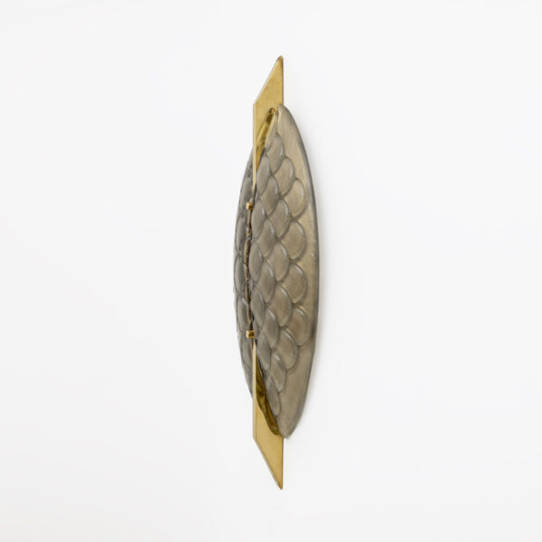 Pair of Modern Italian Murano Glass and Brass Sconces - Image 3