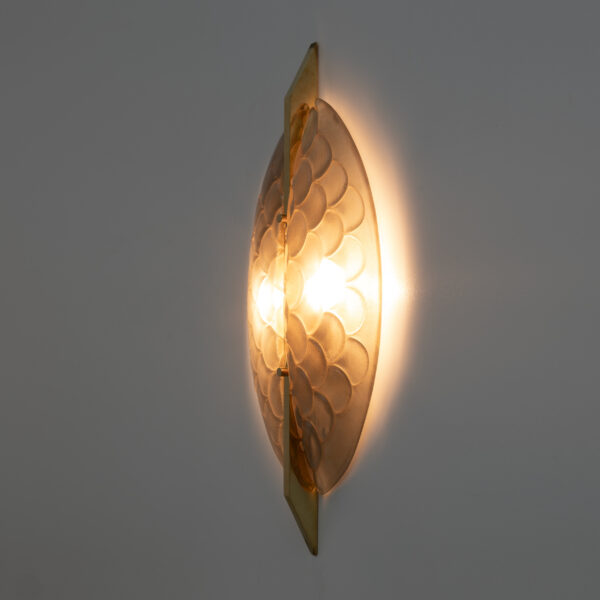 Pair of Modern Italian Murano Glass and Brass Sconces - Image 4