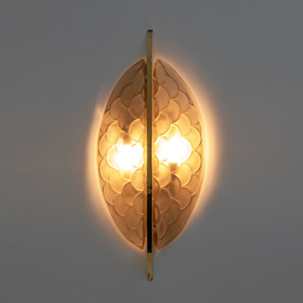 Pair of Modern Italian Murano Glass and Brass Sconces - Image 5