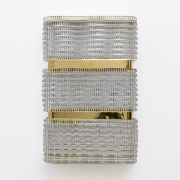 Pair of Modern Italian Murano Glass and Brass Sconces - Image 6