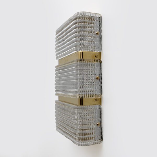 Pair of Modern Italian Murano Glass and Brass Sconces - Image 7