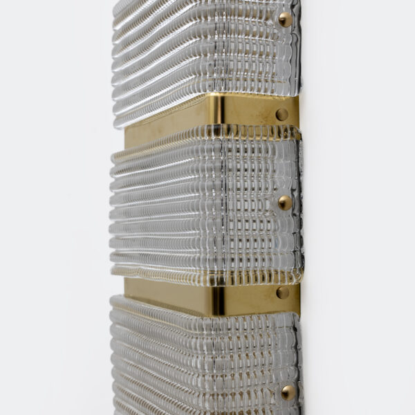 Pair of Modern Italian Murano Glass and Brass Sconces - Image 8