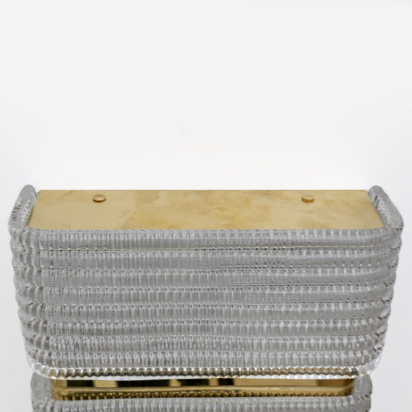 Pair of Modern Italian Murano Glass and Brass Sconces - Image 9