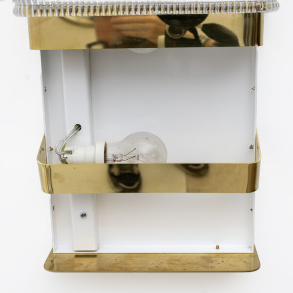 Pair of Modern Italian Murano Glass and Brass Sconces - Image 10