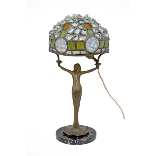 Art Nouveau French Table Lamp "Tiffany Style", 1930s - Image 5