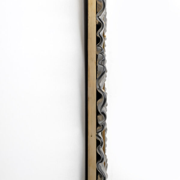 Pair of Italian Brass and Leaf Murano Glass Wall Mirrors - Image 9