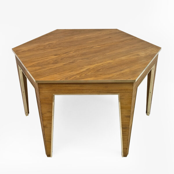 Oak and Brass Extendable Dining Table, Italy, 1970s - Image 10
