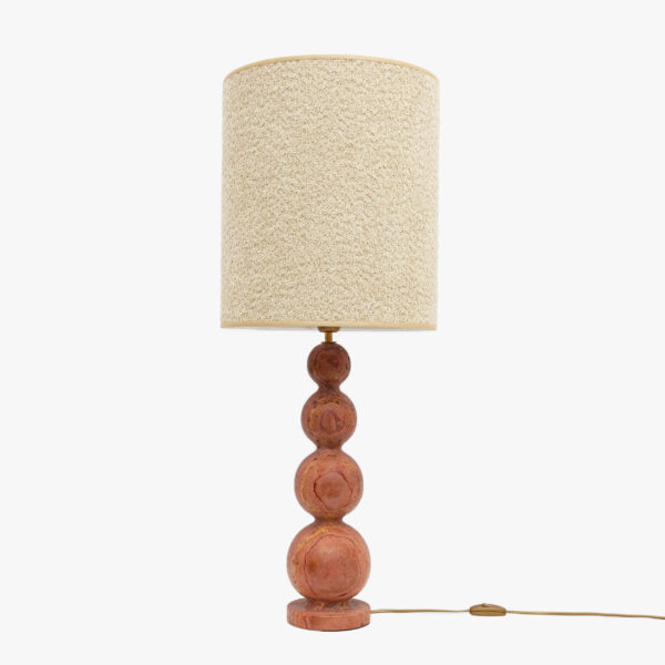 Pair of Italian Modern Red Travertine Sphere Lamps - Image 3