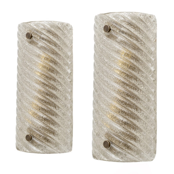Pair of Barovier & Toso Style Murano Glass Sconces / cm H25