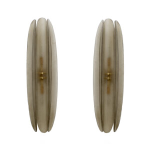 Pair of Fontana Arte Style Smoke Murano Glass Sconces