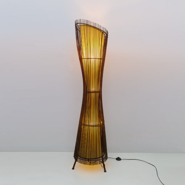 Organic Shaped Bamboo Floor Lamp "Kobe", France, 1980s - Image 9