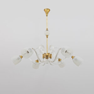 Ercole Barovier Art Dèco Murano Glass Chandelier, 1935s