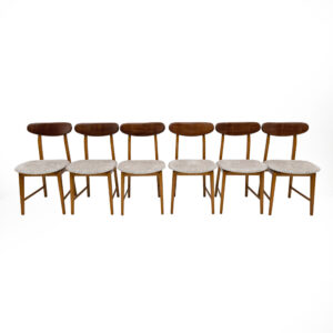 Set of Six Teak Wood Dining Chairs, Denmark, 1960s