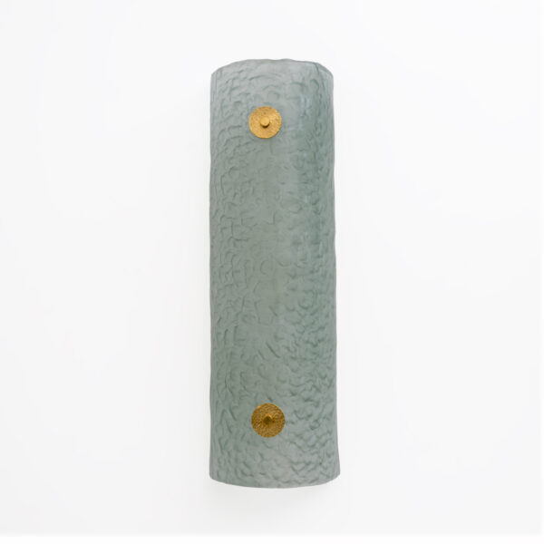 Pair of Murano Glass Green Water and Brass Wall Sconces - Image 2