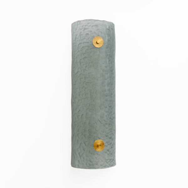 Pair of Murano Glass Green Water and Brass Wall Sconces - Image 4