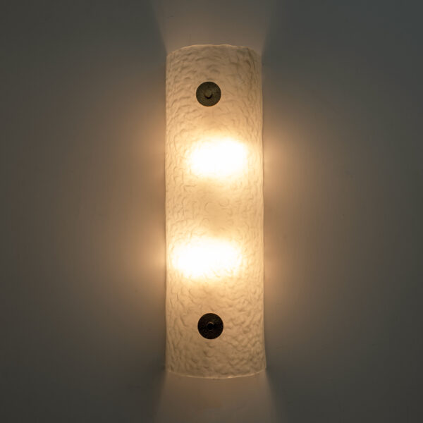 Pair of Murano Glass Green Water and Brass Wall Sconces - Image 5