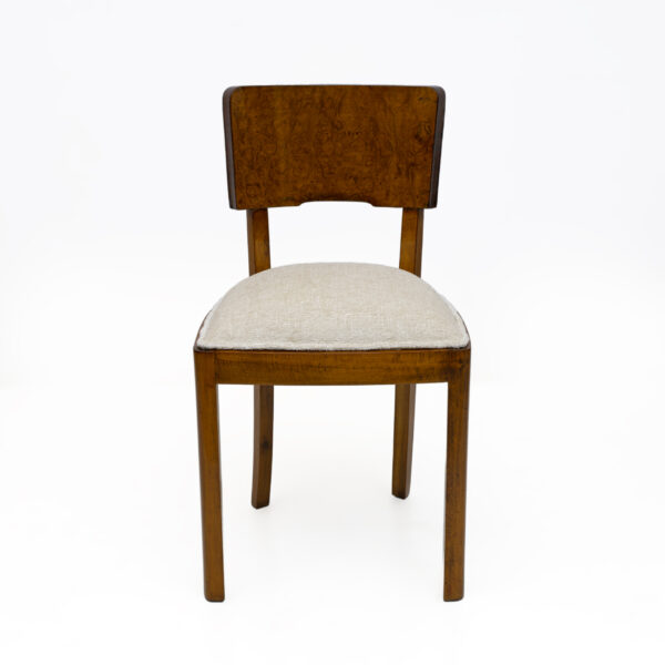 Six of Art Deco Italian Walnut Dining Chairs, 1930s - Image 4