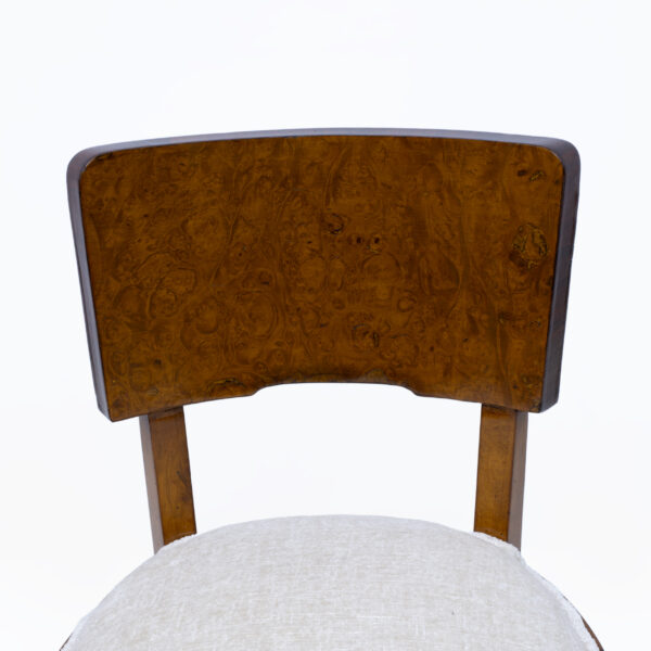 Six of Art Deco Italian Walnut Dining Chairs, 1930s - Image 5