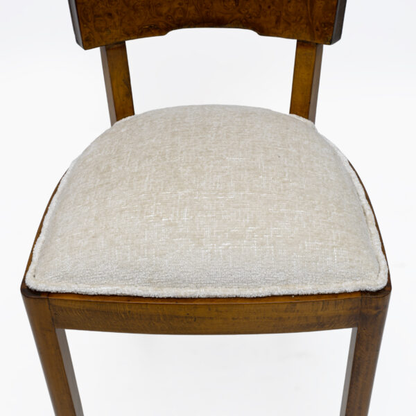 Six of Art Deco Italian Walnut Dining Chairs, 1930s - Image 6