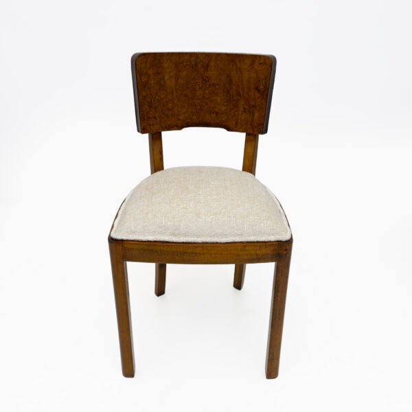 Six of Art Deco Italian Walnut Dining Chairs, 1930s - Image 7