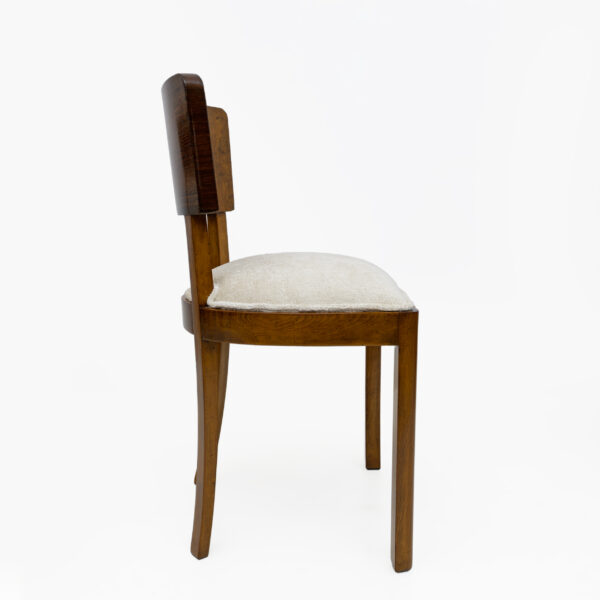 Six of Art Deco Italian Walnut Dining Chairs, 1930s - Image 8