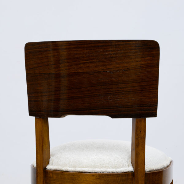 Six of Art Deco Italian Walnut Dining Chairs, 1930s - Image 9