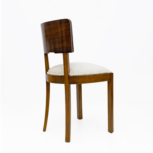 Six of Art Deco Italian Walnut Dining Chairs, 1930s - Image 10