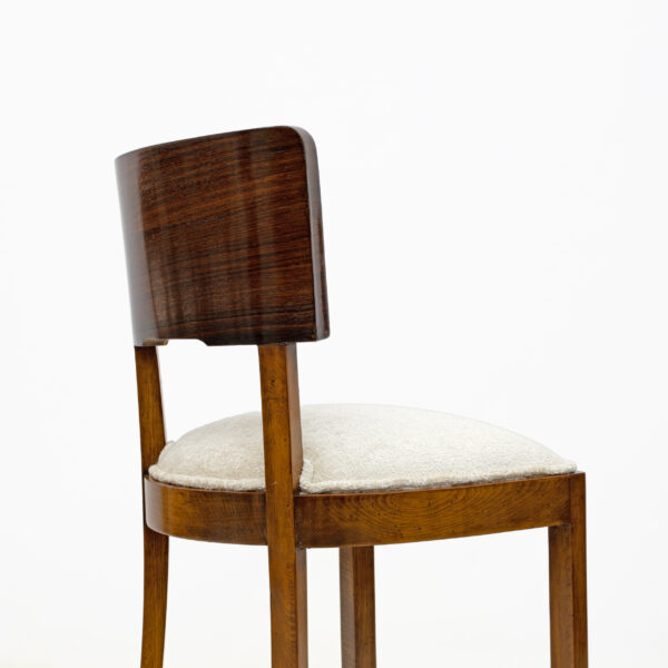 Six of Art Deco Italian Walnut Dining Chairs, 1930s - Image 11