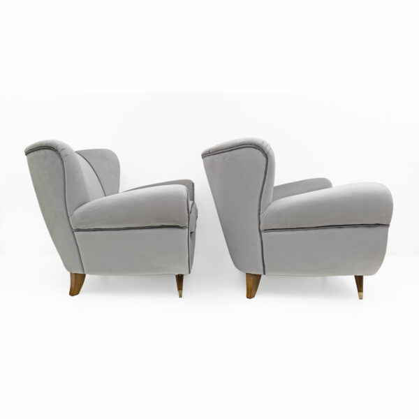 Guglielmo Ulrich Art Deco Italian Velvet Armchairs, 1940s, Pair - Image 8