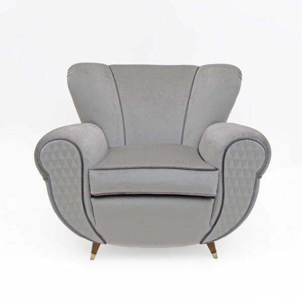 Guglielmo Ulrich Art Deco Italian Velvet Armchairs, 1940s, Pair - Image 6