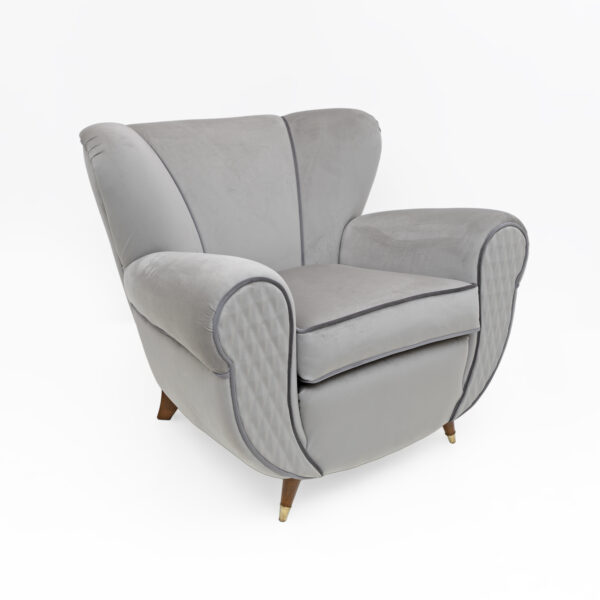 Guglielmo Ulrich Art Deco Italian Velvet Armchairs, 1940s, Pair - Image 5