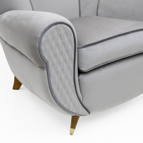 Guglielmo Ulrich Art Deco Italian Velvet Armchairs, 1940s, Pair - Image 4
