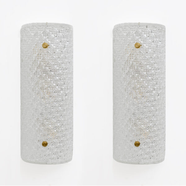 Pair of Modern Italian Murano Glass Textured Wall Sconces