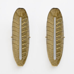 Pair of Modern Murano Glass Gold Leaf Sconces