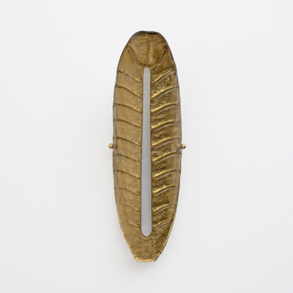 Pair of Modern Murano Glass Gold Leaf Sconces - Image 2
