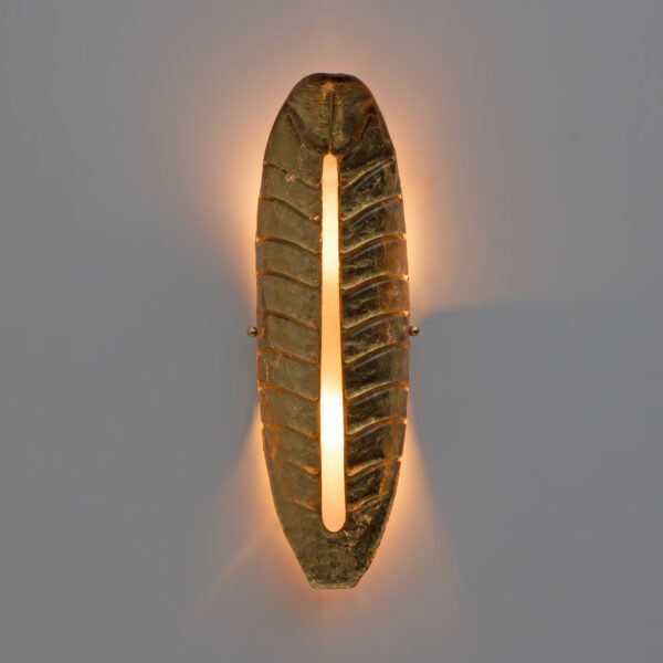 Pair of Modern Murano Glass Gold Leaf Sconces - Image 5