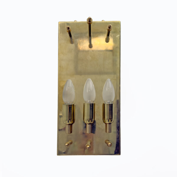 Pair of Amber and Green Murano Glass and Brass Sconces - Image 5