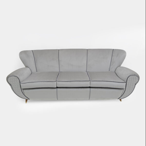 Attributed Guglielmo Ulrich Art Deco Italian Velvet Sofa, 1940s - Image 2