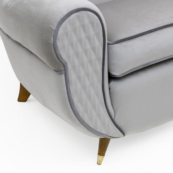 Attributed Guglielmo Ulrich Art Deco Italian Velvet Sofa, 1940s - Image 8