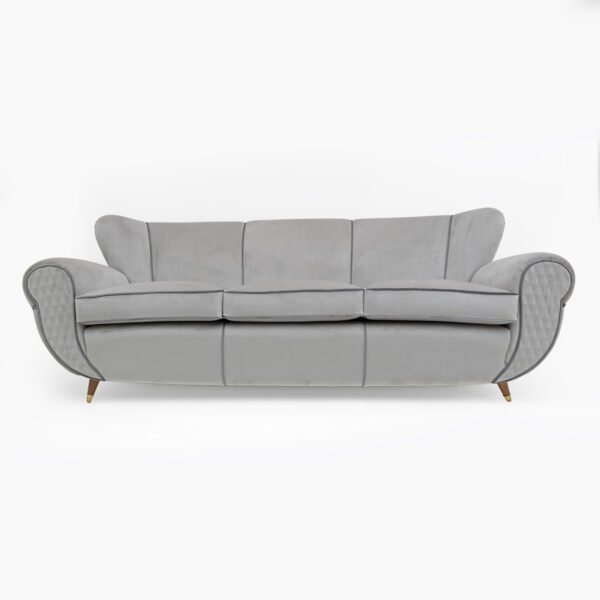 Attributed Guglielmo Ulrich Art Deco Italian Velvet Sofa, 1940s - Image 4