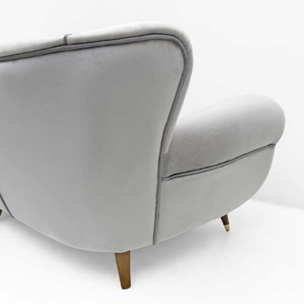 Attributed Guglielmo Ulrich Art Deco Italian Velvet Sofa, 1940s - Image 9