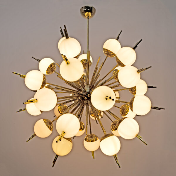 Large Sputnik Murano Glass and Brass Chandelier - Image 4