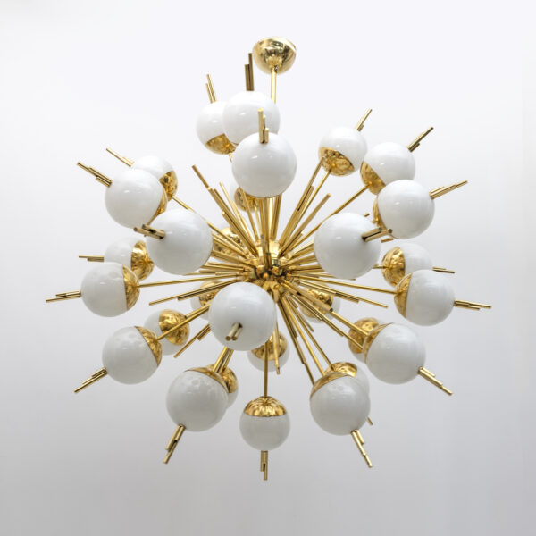 Large Sputnik Murano Glass and Brass Chandelier - Image 9