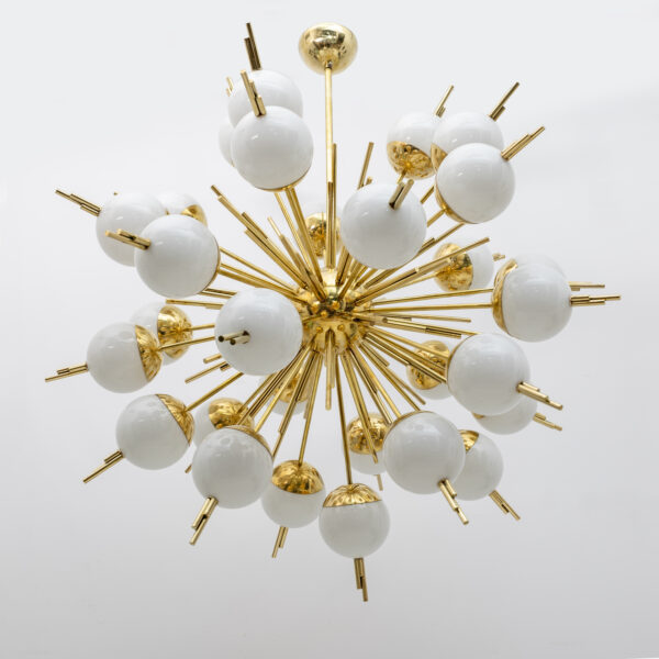 Large Sputnik Murano Glass and Brass Chandelier - Image 7