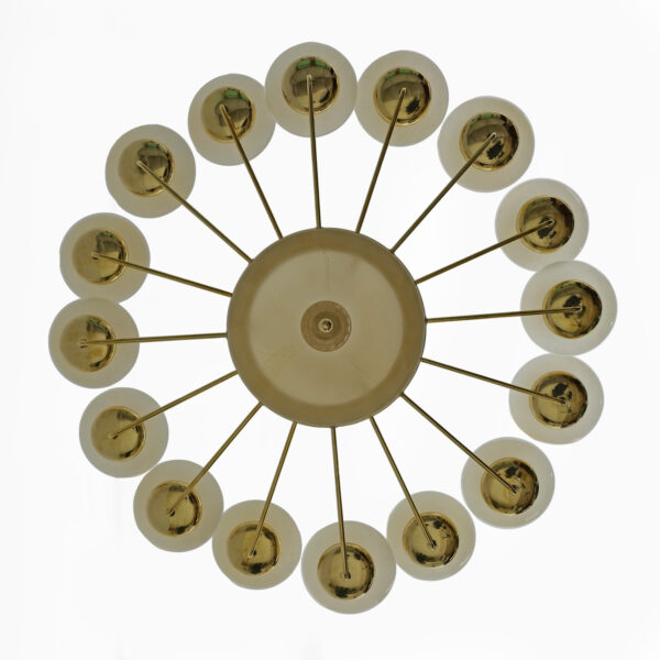Mid Century Modern Style Brass and Murano Glass Big Chandelier - Image 11